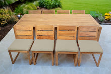 9 pc Venice Teak Armless Dining Set with 96" Rectangular Dining Table