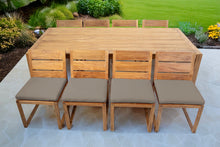 9 pc Venice Teak Armless Dining Set with 96" Rectangular Dining Table
