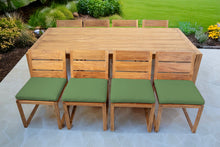 9 pc Venice Teak Armless Dining Set with 96" Rectangular Dining Table