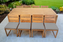 9 pc Venice Teak Armless Dining Set with 96" Rectangular Dining Table