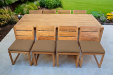 9 pc Venice Teak Armless Dining Set with 96" Rectangular Dining Table
