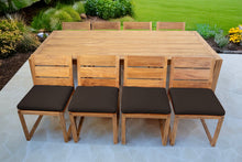9 pc Venice Teak Armless Dining Set with 96" Rectangular Dining Table