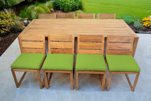 9 pc Venice Teak Armless Dining Set with 96" Rectangular Dining Table