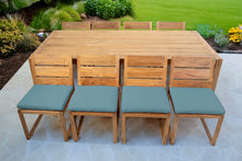 9 pc Venice Teak Armless Dining Set with 96" Rectangular Dining Table