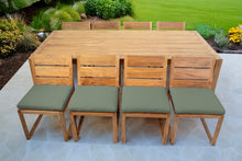 9 pc Venice Teak Armless Dining Set with 96" Rectangular Dining Table