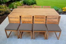 9 pc Venice Teak Armless Dining Set with 96" Rectangular Dining Table