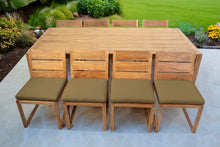9 pc Venice Teak Armless Dining Set with 96" Rectangular Dining Table