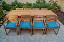 9 pc Venice Teak Arm Dining Set with 108" Rectangular Dining Table