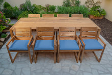 9 pc Venice Teak Arm Dining Set with 108" Rectangular Dining Table