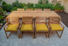 9 pc Venice Teak Arm Dining Set with 108" Rectangular Dining Table