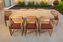 9 pc Venice Teak Arm Dining Set with 84" Rectangular Dining Table