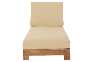 Set of 2 Pacific Teak Outdoor Chaise Lounger. Sunbrella Cushion.