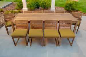 11 pc Venice Teak Dining Set with 108" Rectangular Dining Table