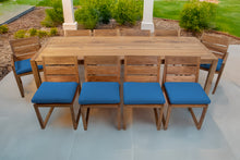 11 pc Venice Teak Dining Set with 108" Rectangular Dining Table
