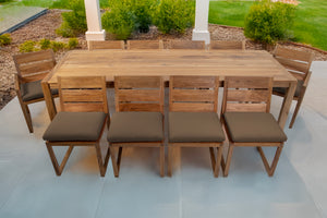 11 pc Venice Teak Dining Set with 108" Rectangular Dining Table