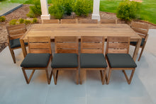 11 pc Venice Teak Dining Set with 108" Rectangular Dining Table