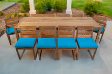 11 pc Venice Teak Dining Set with 108" Rectangular Dining Table