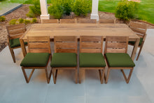 11 pc Venice Teak Dining Set with 108" Rectangular Dining Table