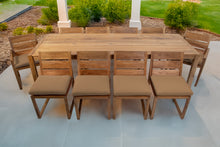 11 pc Venice Teak Dining Set with 108" Rectangular Dining Table