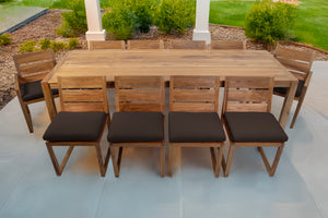 11 pc Venice Teak Dining Set with 108" Rectangular Dining Table