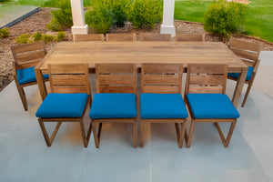 11 pc Venice Teak Dining Set with 108" Rectangular Dining Table