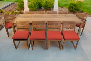 11 pc Venice Teak Dining Set with 108" Rectangular Dining Table