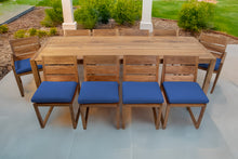 11 pc Venice Teak Dining Set with 108" Rectangular Dining Table