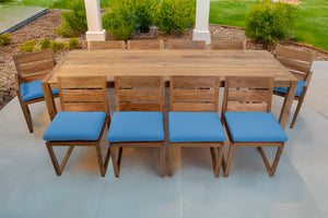 11 pc Venice Teak Dining Set with 108" Rectangular Dining Table