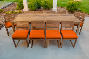 11 pc Venice Teak Dining Set with 108" Rectangular Dining Table