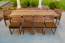 11 pc Venice Teak Dining Set with 108" Rectangular Dining Table
