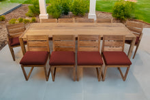 11 pc Venice Teak Dining Set with 108" Rectangular Dining Table