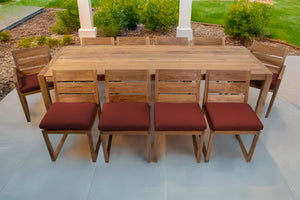 11 pc Venice Teak Dining Set with 108" Rectangular Dining Table
