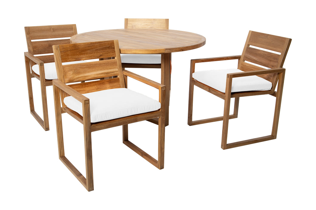 5 pc Venice Teak Dining Set with 48