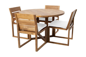 5 pc Venice Teak Dining Set with 48" Round Dining Table