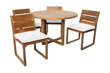 5 pc Venice Teak Armless Dining Set with 48" Round Dining Table