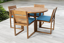 5 pc Venice Teak Armless Dining Set with 48" Round Dining Table