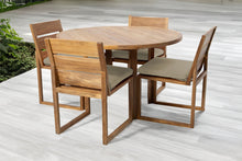 5 pc Venice Teak Armless Dining Set with 48" Round Dining Table