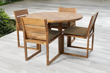5 pc Venice Teak Armless Dining Set with 48" Round Dining Table