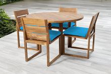 5 pc Venice Teak Armless Dining Set with 48" Round Dining Table
