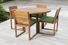 5 pc Venice Teak Armless Dining Set with 48" Round Dining Table
