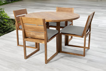 5 pc Venice Teak Armless Dining Set with 48" Round Dining Table