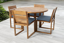 5 pc Venice Teak Armless Dining Set with 48" Round Dining Table