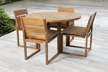 5 pc Venice Teak Armless Dining Set with 48" Round Dining Table