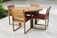 5 pc Venice Teak Armless Dining Set with 48" Round Dining Table