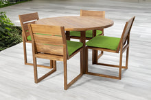 5 pc Venice Teak Armless Dining Set with 48" Round Dining Table