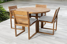 5 pc Venice Teak Armless Dining Set with 48" Round Dining Table