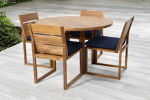 5 pc Venice Teak Armless Dining Set with 48" Round Dining Table