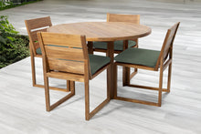 5 pc Venice Teak Armless Dining Set with 48" Round Dining Table