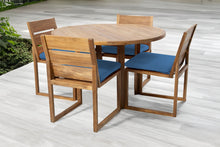 5 pc Venice Teak Armless Dining Set with 48" Round Dining Table
