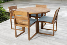 5 pc Venice Teak Armless Dining Set with 48" Round Dining Table